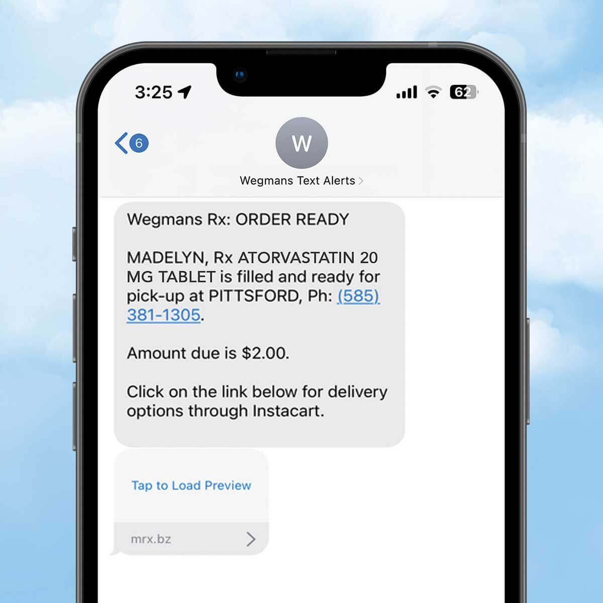 Wegmans Pharmacy Order Updates